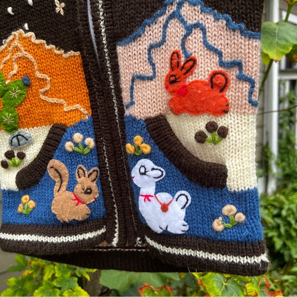 Handmade Little Kids’ Embroidery Appliqué Colorful Zip Hooded Cardigan 3T - Picture 4 of 9